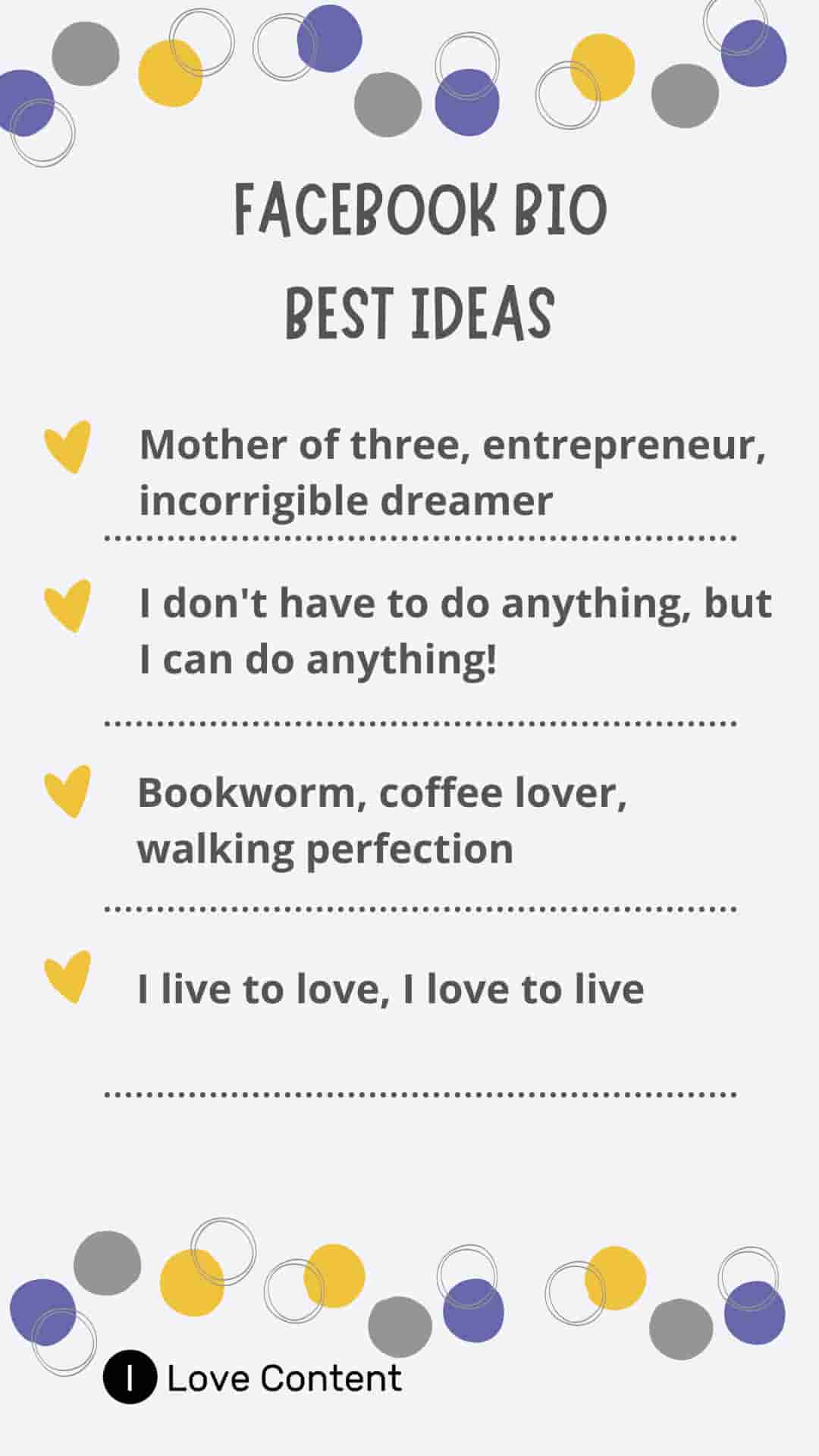 Facebook bio - best ideas