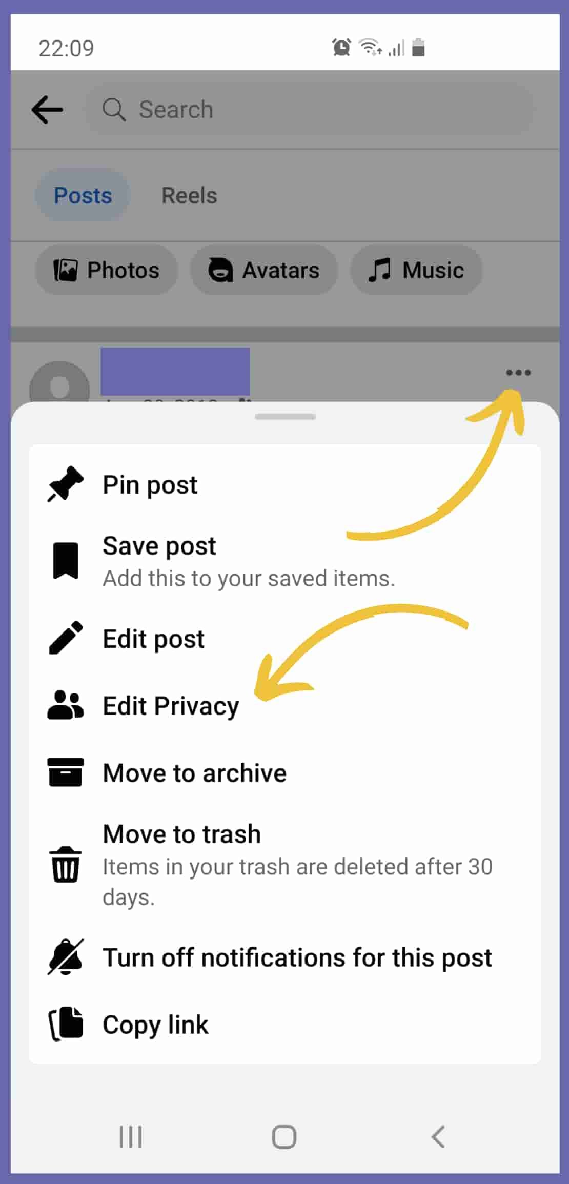 other people can't share my posts on Facebook - what to do? Step. 1 for phone users
