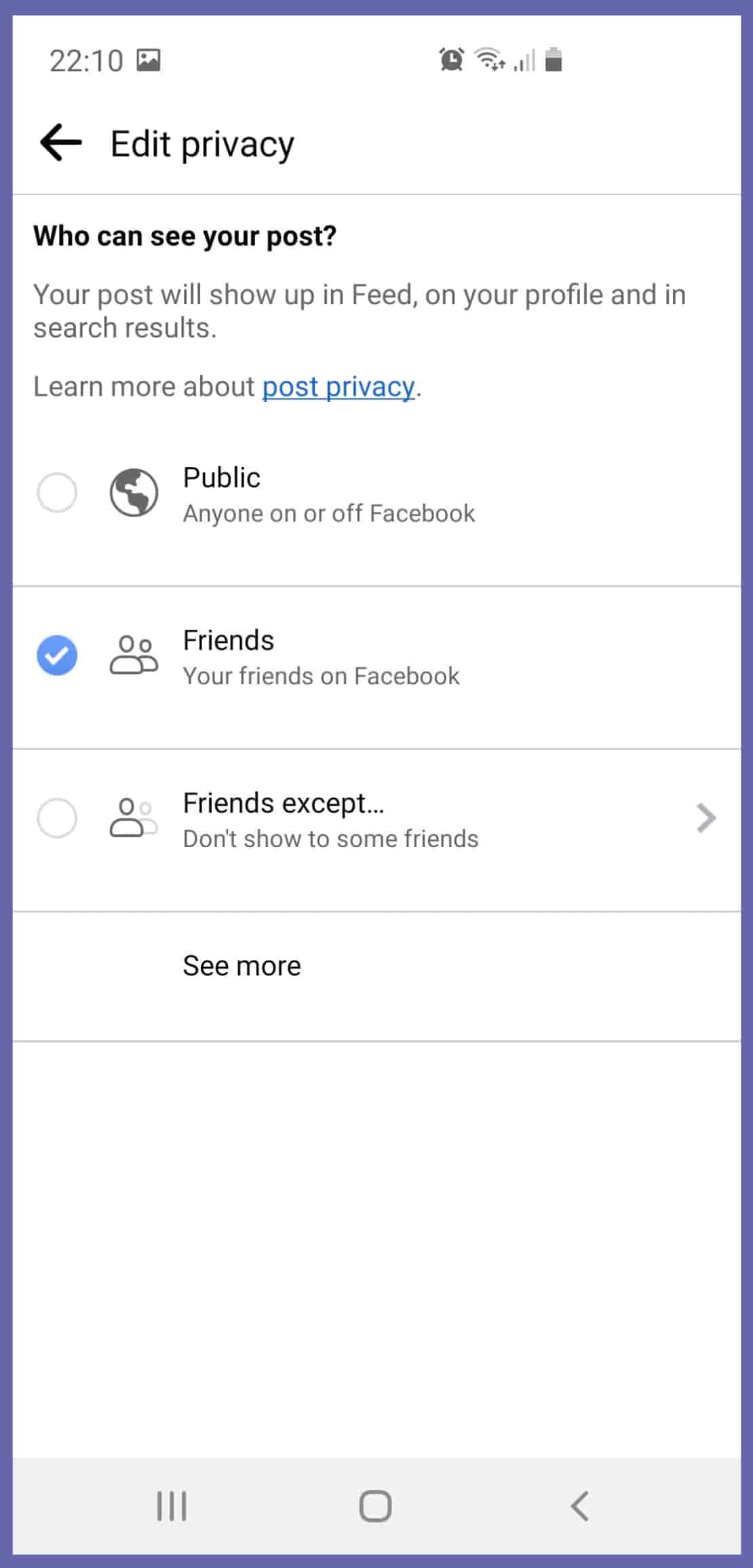 other people can't share my posts on Facebook - what to do? Step. 2 for phone users